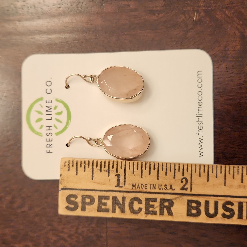 Rose Quartz Oval Earring
